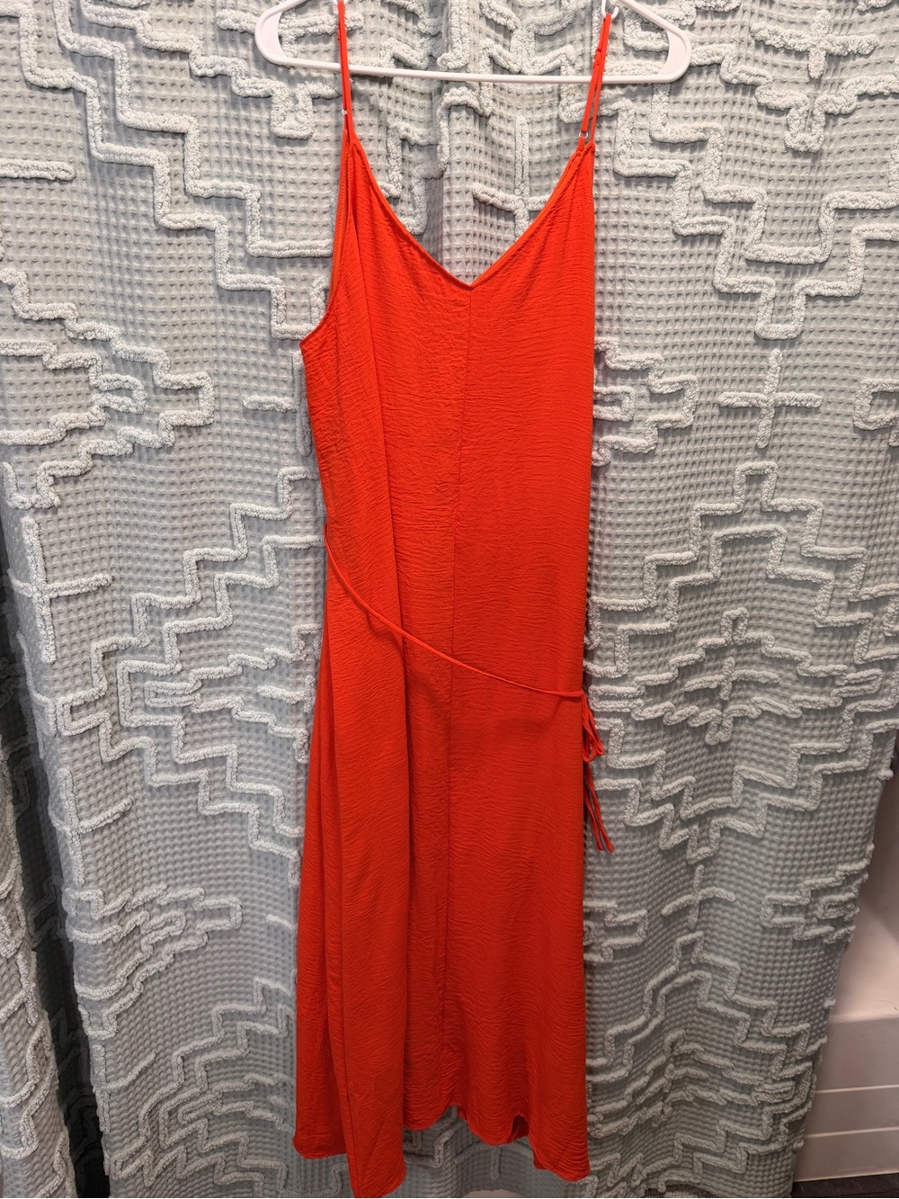 Sleeveless V-Neck Orange lined maxi Slip Dress